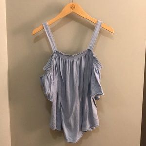 FREE PEOPLE blue blouse with open shoulders